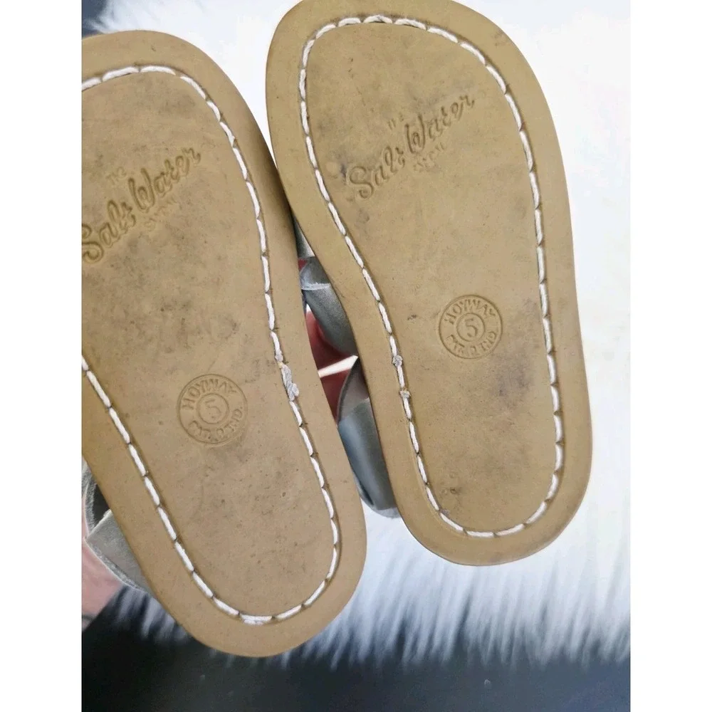 Salt Water Sandals Original Silver Leather Toddler Size 5 Buckle